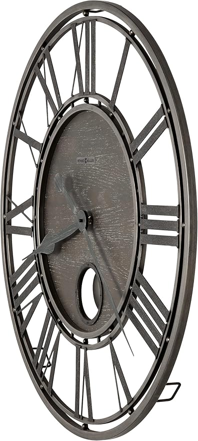 Howard Miller Marius Gallery Wall Clock- Modern Timepiece Battery Powered Alarm Clock- Quartz Movement with Roman Numerals Wall Clock for Living Room, Bedroom, Kitchen, Patio and Office Décor