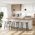 Thor Wicker Counter Height Wooden Counter Stool with Hand-Knitted Rope, K/D, Backless Island 24" Wicker Stool for Kitchen, Solid Wood (3, Thor Counter Stool - Midnight Charcoal)