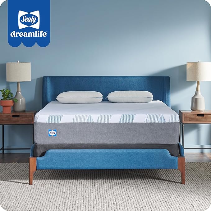 Sealy Dreamlife 12” Hybrid Mattress-in-a-Box, King, SealyComfort Gel Memory Foam, SealyResponsive Encased Coils, Surface-Guard Technology