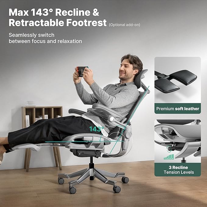 HINOMI H2 Pro Premium Ergonomic Office Chair - Comfy Home Office Desk Computer Chair with Adjustable Back Support, Swivel Wheels, Flip-up Arms, Comfortable Mesh Seat for Desk Work (Black)