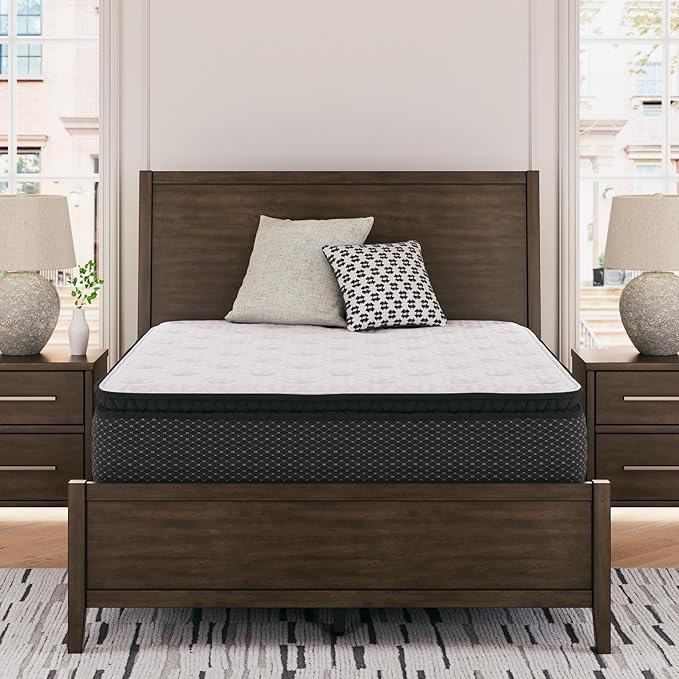 Signature Design by Ashley Limited Edition Pillow Top 13 " Pillow Top Hybrid Mattress with Gel Memory Foam and Edge Support for Cool Sleep and Pressure Relief, King, Fiberglass Free, Mattress In A Box