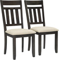 Crosley Furniture Hayden Modern Farmhouse Slat Back Wood Dining Chairs Set of 2, Slate/Crème