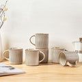 GBHOME 12oz Stoneware Coffee Mugs, Ceramic Coffee Cups with Handle for Man,Woman,Dad,Mom, Modern Coffee Mugs Set of 6 for Latte/Cappuccino/Cocoa/Tea/Cocoa/Milk. Dishwasher&Microwave Safe, Cappuccino