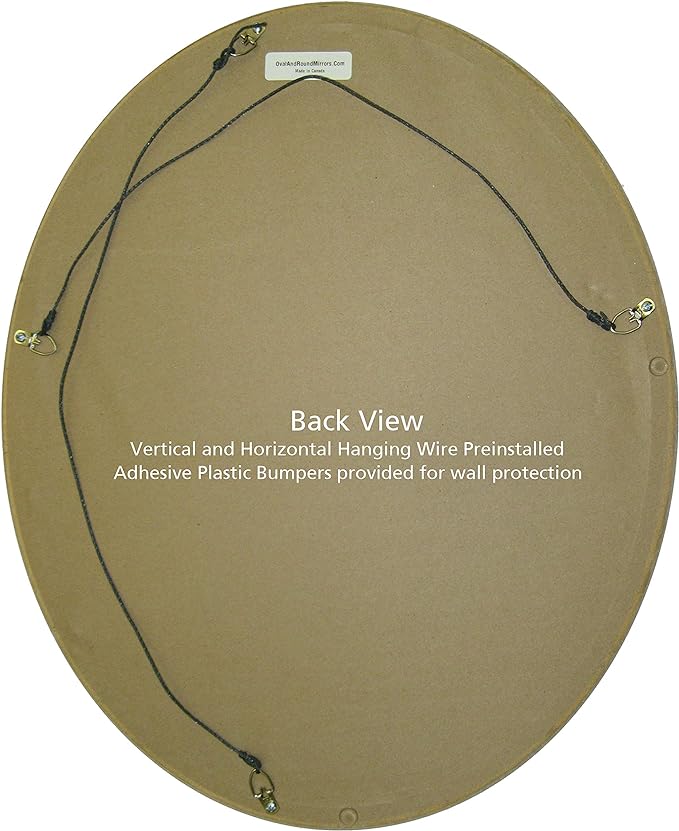 OVALCREST Oval Beveled Wall Mirror for Home Decor - Florence Style - Walnut - 40" x 28"