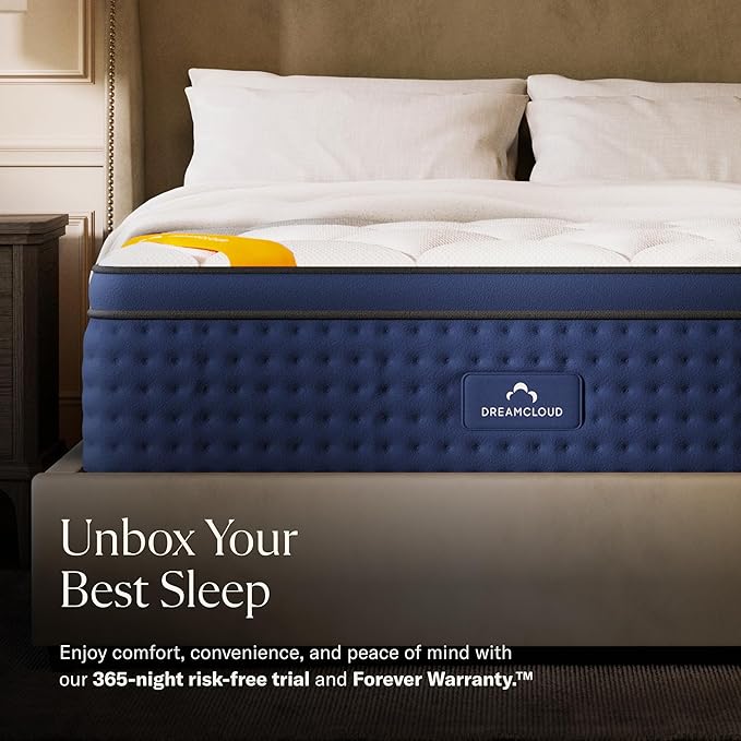 DreamCloud Premier Rest 14" Full Mattress - Luxury Gel Memory Foam - 365 Night Trial - Premium Pressure-Relieving Layers - Forever Warranty - CertiPUR-US® Certified