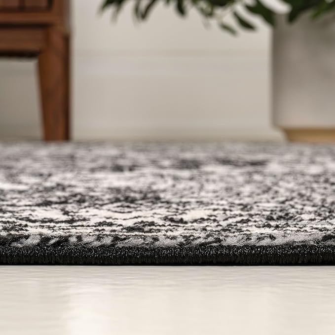JONATHAN Y Vintage Medallion Indoor Area Rug Black 5X8, Modern Boho for Living Room, Bedroom, Kitchen, Office, Easy-Cleaning, High Traffic, Pet-Friendly, Non-Shedding MDP100D-5