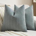 FUTEI Dark Grey Chenille Decorative Throw Pillow Covers 26x26 Inch Set of 2,Soft Cozy Striped Geometric Patterns Euro Pillow Sham,Modern Home Decor for Couch Bed Living Room