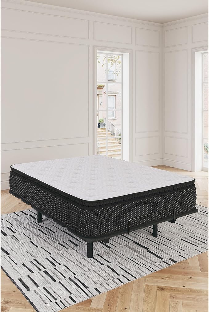 Signature Design by Ashley Limited Edition Pillow Top 13 " Pillow Top Hybrid Mattress with Gel Memory Foam, Edge Support for Cool Sleep and Pressure Relief, Twin, Fiberglass Free, Mattress In A Box