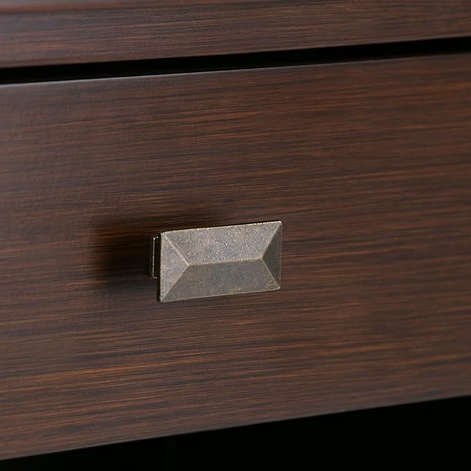 SIMPLIHOME Artisan Bedside Table - 24 inch Wide Solid Wood Nightstand Table in Russet Brown, Contemporary Bedroom Side or End Table with 1 Drawer, Open Shelf Storage and Bronze Knobs