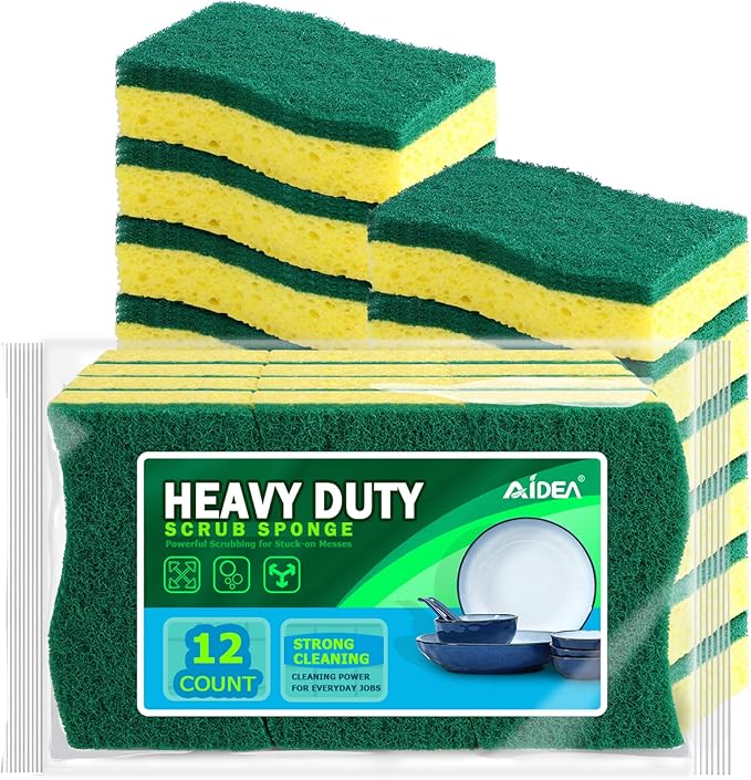 Comfort Sponge AIDEA Sponges Heavy Duty-12Count, Sponges Kitchen, Sponge for Dishes ...