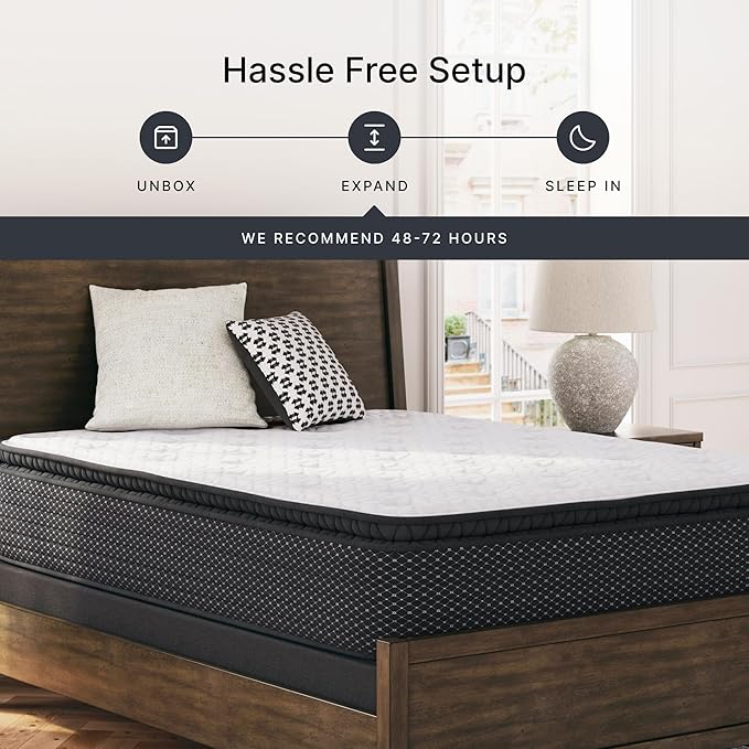 Signature Design by Ashley Limited Edition Pillow Top 13 " Pillow Top Hybrid Mattress with Gel Memory Foam and Edge Support for Cool Sleep and Pressure Relief, Full, Fiberglass Free, Mattress In A Box