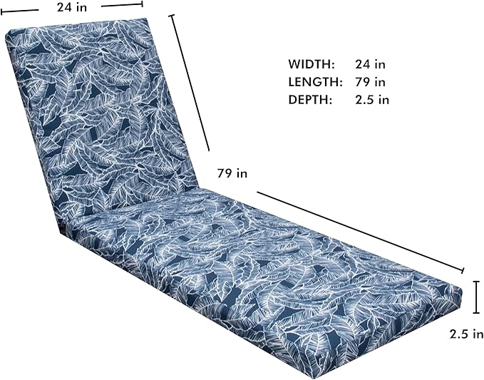 Tommy Bahama Chaise Cushion, 24" X 79" X 2.5", Pacific Zaffre