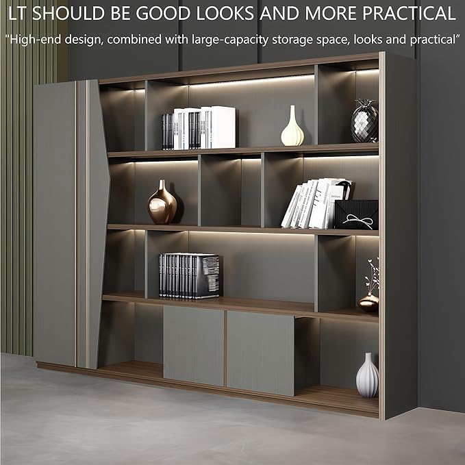 Modern Executive Desk, 126.0 inch L Shaped Desk with Storage, L Shape Corner Desk Drawers and Lockable Storage No Installation Required, Without Desk or Computer Chair (Filing Cabinet)