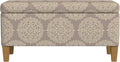 HomePop Drake Large Decorative Storage Bench -Brown Medallion