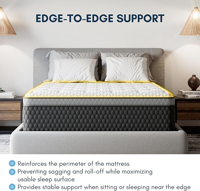 Diamond Mattress EquaLite Copper Cooled Hybrid Mattress, Full Mattress 11-inch Firm, Greenguard Gold, CertiPUR-US Certified, Fiberglass-Free, Made in USA