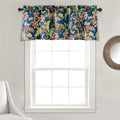 Lush Decor Dolores Light Filtering Valance Curtains Single, 52" W x 18" L Navy & Multi -Valances for Windows - Vintage Valance Floral - Coquette Decor