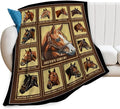 Racing Horse Blanket Throw for Girls Boys Men Women Kids Adults - Soft Warm Cozy Fleece for Couch Sofa Bed - Horse Gifts and Decor - 80"x60"