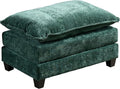Aoowow Matching Ottomans for Cloud Sofas,Modern Chenille Upholstered Ottoman for Living Room Bedroom,Fluffy Footstool Extention for The Cloud Couches,Soft Comfy Cushioned Footrest (Green, Ottoman)