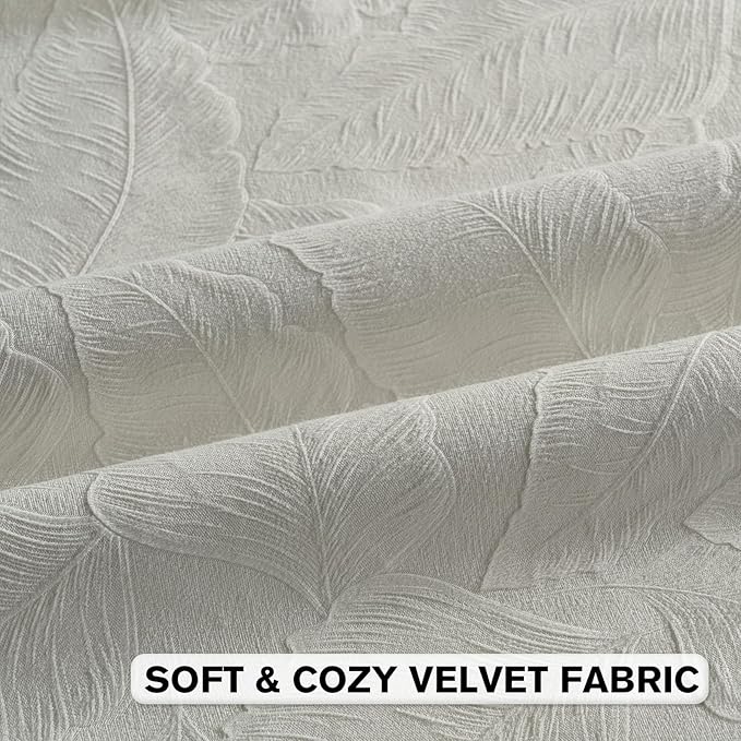 FUTEI Cream Velvet Throw Pillow Covers 24x24 Inch Set of 2,Soft Embossed Leaf-Relief Textured European Cushion Cases,Natural Home Decor for Couch Living Room