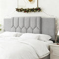 Upholstered Tufted Headboard, 3 in 1 Headboard for Full/Queen/King Size Bed, Height & Width Adjustable Head Boards, Attach Frame, Study & Comfortable, Ideal for Bedroom, Dorm, Guest Room, Grey