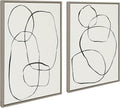 Kate and Laurel Sylvie 871 Modern Circles and 869 Going in Circles Framed Linen Textured Canvas Art Set by Teju Reval of SnazzyHues, 2 Piece Set 23x33 Gray, Contemporary Abstract Wall Art Décor Set