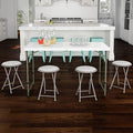 Lavish Home Folding Bar Stools – Set of 4 Heavy-Duty 18-Inch Stool - 225lbs Capacity and Padded Seats for Dorm, Recreation or Game Room (White)