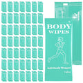 200 Pack Body Wipes Individually Wrapped, Shower Wipes For Adults, No Rinse Bath Wipe Bulk, Cleansing Wipe Travel Size for Travel, Gym, Camping, Outdoors Sports (Green)
