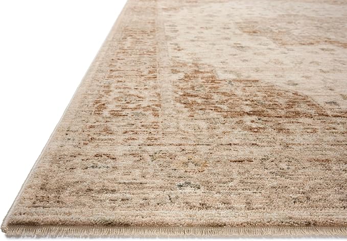 Loloi Magnolia Home by Joanna Gaines Junie Collection JUE-04 Natural/Clay 9'-6" x 9'-6", .38" Pile Height, Round Area Rug