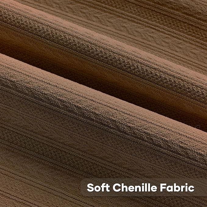 FUTEI Dark Brown Decorative Throw Pillow Covers 16x16 Inch Set of 2,Soft Cozy Wheat Ear Striped Patterns Cushion Cases,Modern Home Decor for Couch Bed Living Room