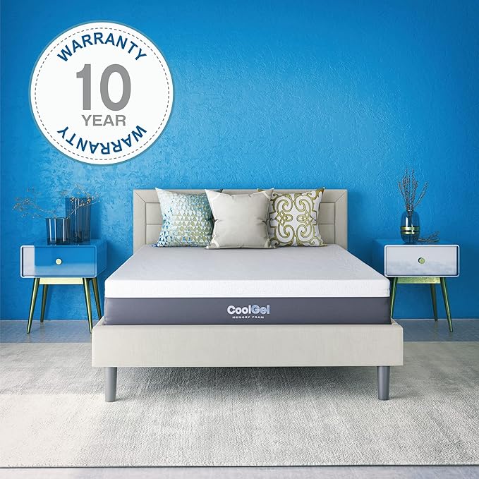 Cool Gel 12 Inch King Mattress Memory Foam Medium Firm, King Size Memory Foam Mattress Cooling, Made in the USA, 12" Depth with Pressure Relief, CertiPUR-US Certified No Fiberglass, CoolGel Bed