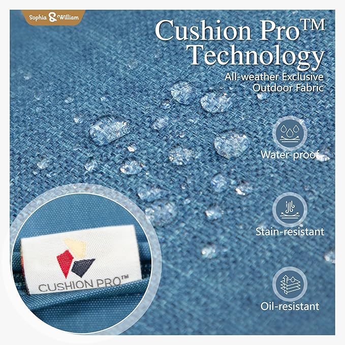 Sophia & William 2 Pieces Patio Furniture Sets Metal Sofa Chairs Patio Cushion Armchairs Swivel Sofa Chairs with Removable Cover for Garden Backyard Poolside Navy