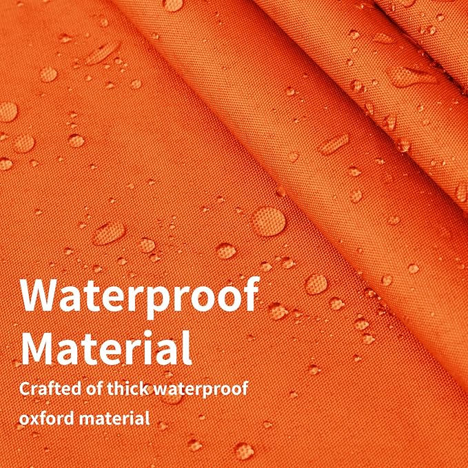 Easy-Going Waterproof Patio Cushion Covers 22x22x4 inch 2 Pack Replacement Non-Slip Outdoor Seat Cushion Slipcover with Zipper. Orange