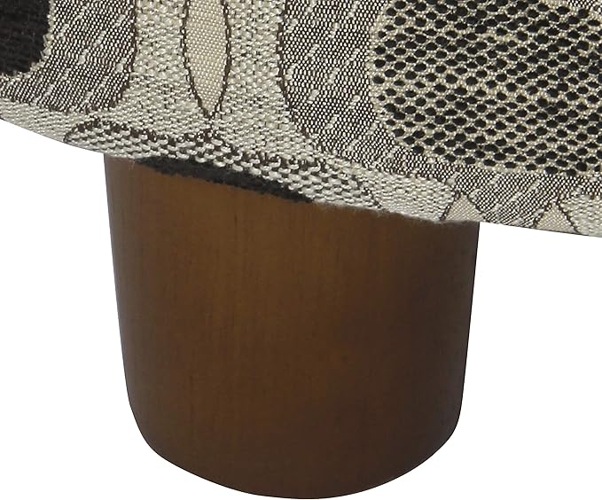 Homepop Home Decor | Upholstered Round Storage Ottoman | Ottoman with Storage for Living Room & Bedroom (Black Geo) Large