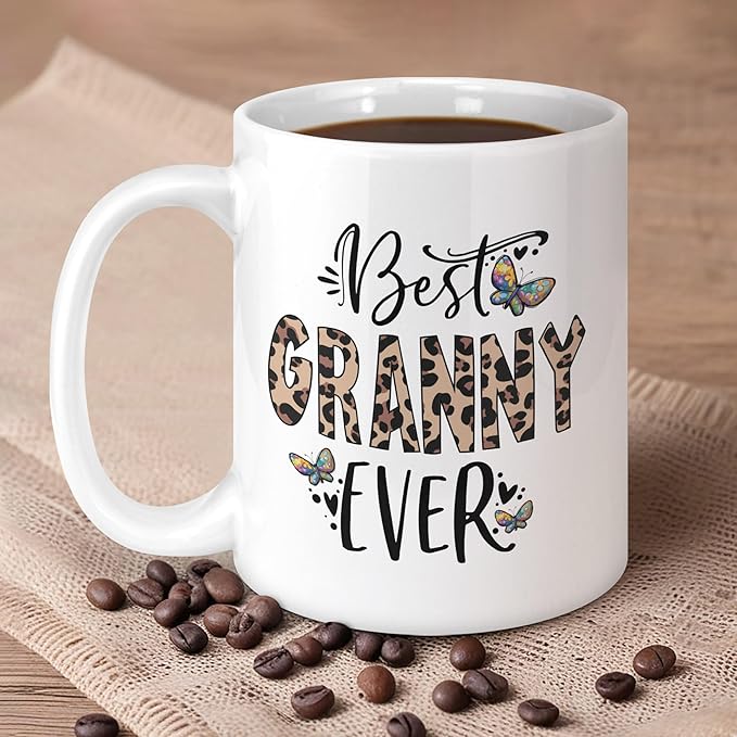 Granny Christmas Gifts from Grandchildren 11oz Coffee Mug, Granny Mothers Day Gift, Grannies Birthday Gifts Ideas, Best Grannies Ever Mug