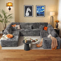 Weaxty Boneless Sectional Couch, Oversized L Shaped Modular Cloud Couches, Plush Corduroy Memory Foam Deep Seat Floor Sofa, No Assembly Required，Gray