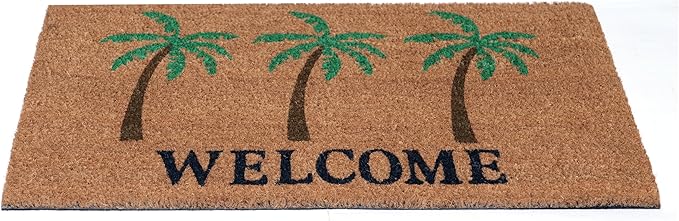 KAF Home - 17 x 30 Coir Doormat - Welcome Palm Trees