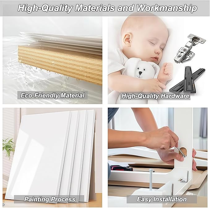 L Shaped Executive Desk, 110.2 inch Large Executive Computer Desk Set Drawers and Lockable, Power Socket and USB Port Storage, Without Desk or Computer Chair (Filing Cabinet)