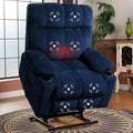 FLEXISPOT XL5 Dual OKIN Motor Power Lift Recliner Chair for Elderly, Lay Flat Electric Recliner with Massage & Heat, USB Ports, Fabric Reclining Sofa for Living Room Bedroom, Blue