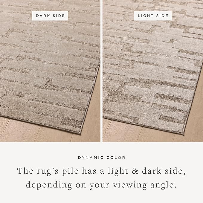 Loloi Amber Lewis Monty Collection MOT-04 Taupe/Beige 5'-3" x 7'-6", .50" Pile Height, Accent Rug