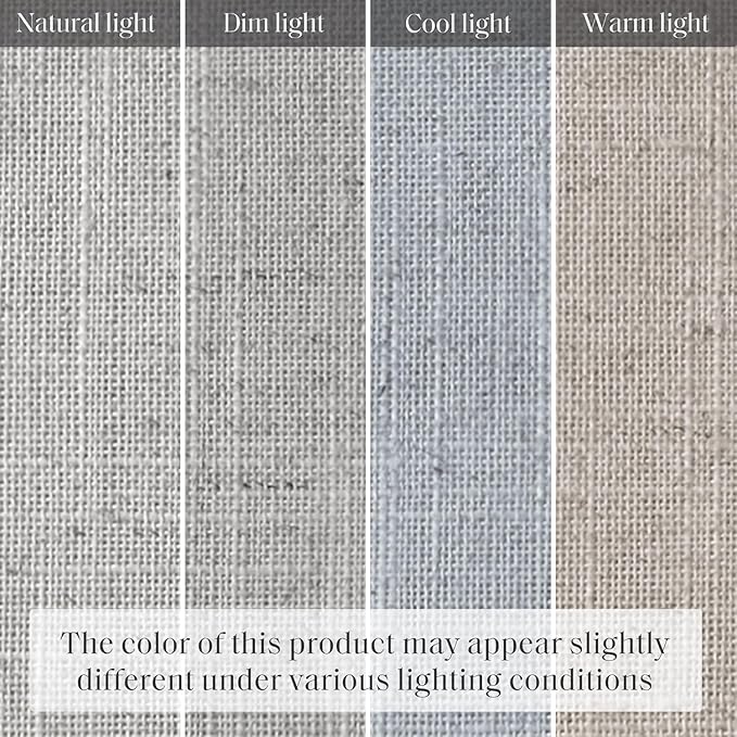 Madison Park Kyler Cordless Roman Shades - Single Panel, Lightweight Linen Blend Fabric, Natural Design, Easy Installation, Light Filtering Window Blind, Bedroom, Living Room Decor 34" W x 64" H Grey