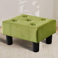 Small Foot Stool Ottoman, Velvet Footstool Ottoman Foot Rest for Couch, Rectangle Footstools and Ottomans Small for Living Room, Entryway (Olive Green)