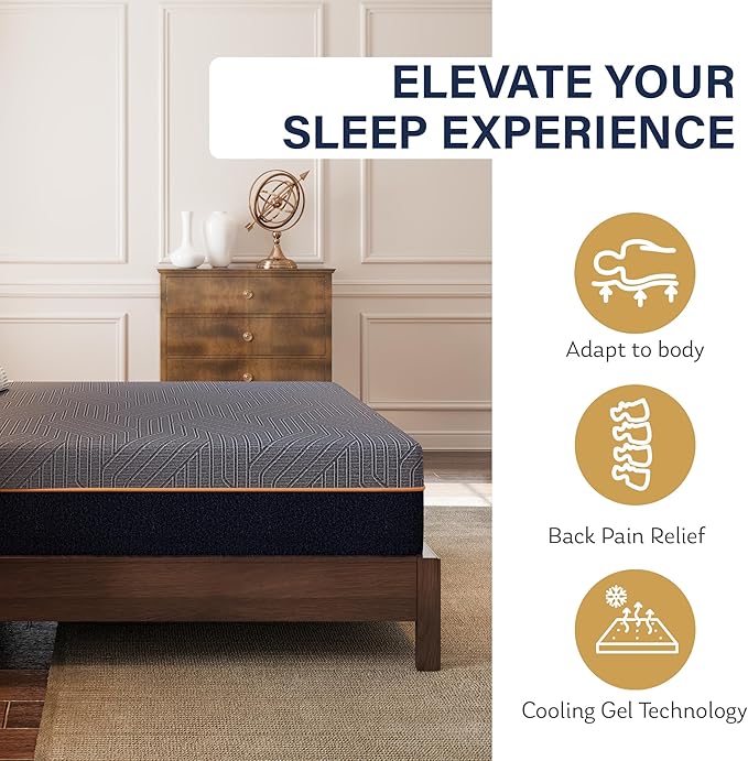 EGOHOME Hybrid Queen Mattress 12 Inch, Mattress with Cooling Cover, Comfort Foam & Pocket Spring Bed in a Box, Targeted Support Pressure Relief, CertiPUR-US Certified, Made in USA, 60x80x12 Black