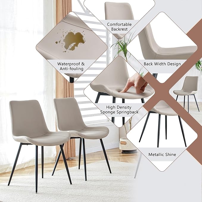 Round Dining Table Set for 6 with Two Storage, 47" Round Dining Table with 6 PU Leather Chairs, 7 Piece Kitchen Table Chairs Set of 6 with 1.7” Thick Wood Top, Roman Column Pedestal, Space-Saving