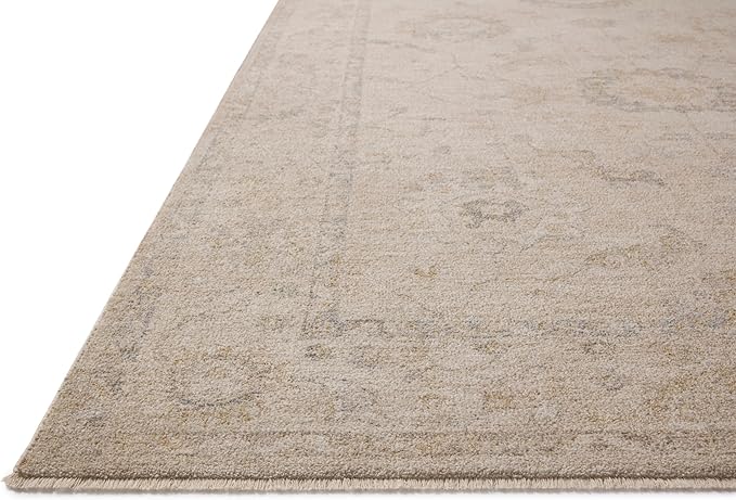 Loloi Chris Loves Julia Louisa Collection LOI-02 Oatmeal/Slate 2'-7" x 8'-0", .38" Pile Height, Runner Rug