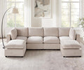VANOMi Modular Sectional Sofa, Convertible Sofa Couch Modular Sofa with Ottoman, Sectional Sofas for Living Room Small Apartments