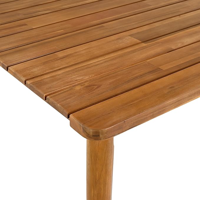Christopher Knight Home Peggy 63" Farmhouse Patio Acacia Wood Dining Table, Indoor and Outdoor Dining Room Table for 6 Persons, Rectangular Dining Table for Backyard/Garden, Teak Brown
