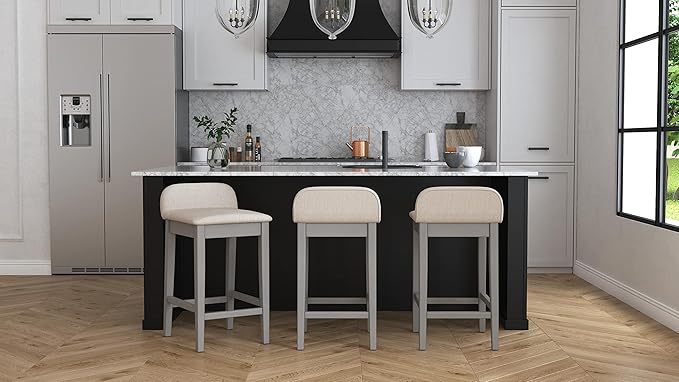 Hillsdale Furniture Maydena Wood Counter Height Stool, Distressed Gray