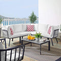 Modway Riverside Outdoor Furniture, 6-Piece Set, Gray White