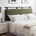 UEV Queen Headboard Only, Wall Mounted Hanging Upholstered Bed Head Board, Modern Vertical Channel Design of Fine Flannel, Elegant Green Fluted Headboard for Bedroom (Green, Queen Size)