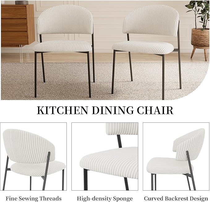 45.3 Inch Round Dining Table Set for 4, Mid Century Modern Small Coffee Set for Dining Room Kitchen Apartment (Cream Table + 4 White Shell Chairs)